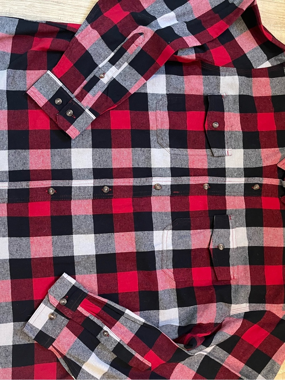 Men's RedHead Red & Black Plaid Button-Up Flannel Shirt 100% Cotton 2X NWOT - Picture 5 of 10